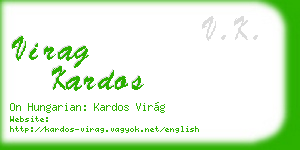virag kardos business card